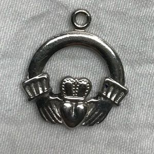 Sterling Silver Irish 🍀 Claddah Charm Pendant